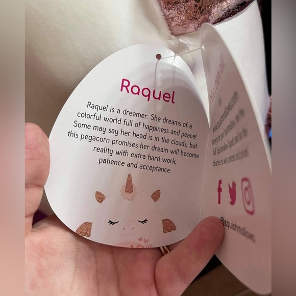 Squishmallow Raquel the White Unicorn 20" Pink Kellytoy Soft Plush LIKE NEW - Picture 6 of 13